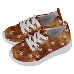 Stars Brown Background Shiny Kids  Lightweight Sports Shoes