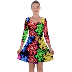 Wallpaper Background Abstract Quarter Sleeve Skater Dress