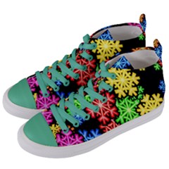 Wallpaper Background Abstract Women s Mid-top Canvas Sneakers