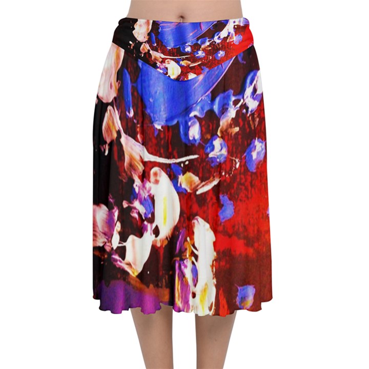 Balboa   Islnd On A Sand 7 Velvet Flared Midi Skirt