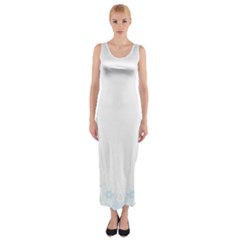 The Background Snow Snowflakes Fitted Maxi Dress by Sapixe