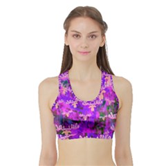 Watercolour Paint Dripping Ink Sports Bra With Border by Sapixe