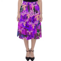 Watercolour Paint Dripping Ink Folding Skater Skirt by Sapixe