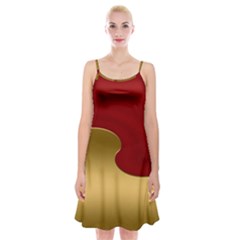 Background Banner Festive Wave Spaghetti Strap Velvet Dress by Sapixe