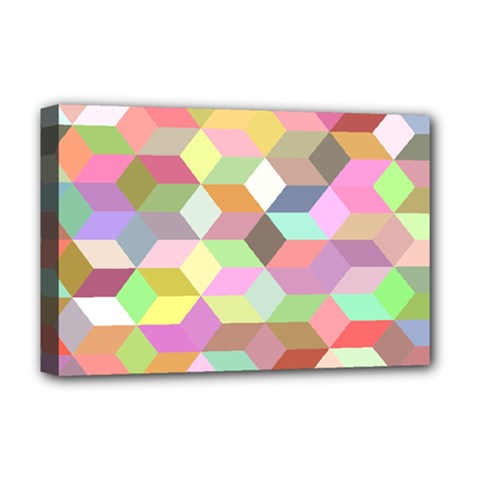 Mosaic Background Cube Pattern Deluxe Canvas 18  X 12   by Sapixe