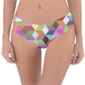 Mosaic Background Cube Pattern Reversible Classic Bikini Bottoms View1