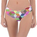 Mosaic Background Cube Pattern Reversible Classic Bikini Bottoms View3