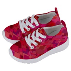 Red Background Pattern Square Kids  Lightweight Sports Shoes by Sapixe