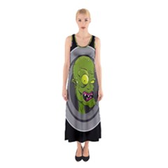 Zombie Pictured Illustration Sleeveless Maxi Dress by Sapixe