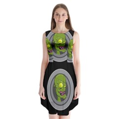 Zombie Pictured Illustration Sleeveless Chiffon Dress   by Sapixe