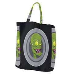 Zombie Pictured Illustration Giant Grocery Zipper Tote