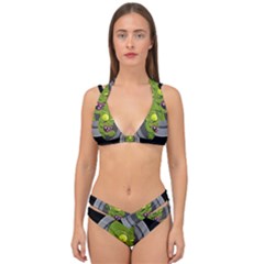 Zombie Pictured Illustration Double Strap Halter Bikini Set by Sapixe