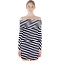 Zig Zag Zigzag Chevron Pattern Long Sleeve Off Shoulder Dress View1