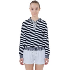 Zig Zag Zigzag Chevron Pattern Women s Tie Up Sweat