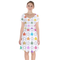 Stars Set Up Element Disjunct Image Short Sleeve Bardot Dress by Sapixe