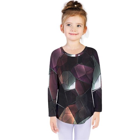 Crystals Background Design Luxury Kids  Long Sleeve Tee by Sapixe