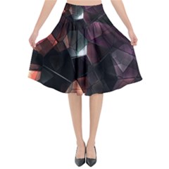 Crystals Background Design Luxury Flared Midi Skirt by Sapixe