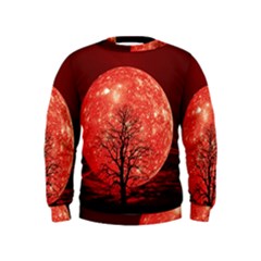 The Background Red Moon Wallpaper Kids  Sweatshirt