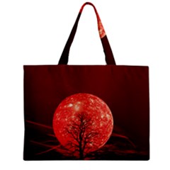 The Background Red Moon Wallpaper Zipper Mini Tote Bag by Sapixe