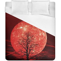 The Background Red Moon Wallpaper Duvet Cover (california King Size) by Sapixe