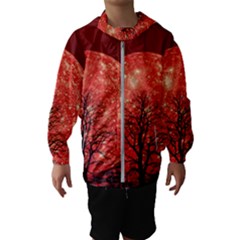 The Background Red Moon Wallpaper Hooded Wind Breaker (kids)