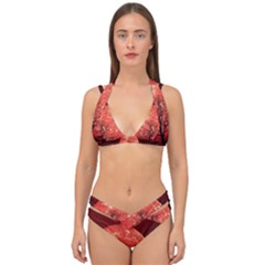 The Background Red Moon Wallpaper Double Strap Halter Bikini Set