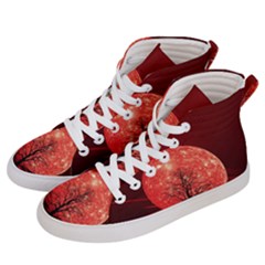 The Background Red Moon Wallpaper Men s Hi-top Skate Sneakers by Sapixe