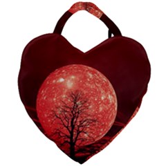 The Background Red Moon Wallpaper Giant Heart Shaped Tote