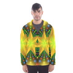 Christmas Star Fractal Symmetry Hooded Wind Breaker (men) by Sapixe