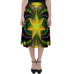 Christmas Star Fractal Symmetry Folding Skater Skirt by Sapixe