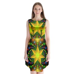 Christmas Star Fractal Symmetry Sleeveless Chiffon Dress   by Sapixe