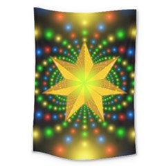 Christmas Star Fractal Symmetry Large Tapestry