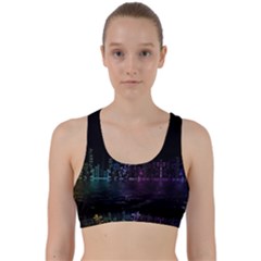 City Night Skyscrapers Back Weave Sports Bra by Sapixe