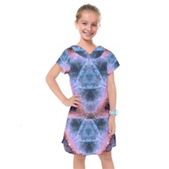 Sacred Geometry Mandelbrot Fractal Kids  Drop Waist Dress by Sapixe