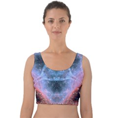 Sacred Geometry Mandelbrot Fractal Velvet Crop Top by Sapixe