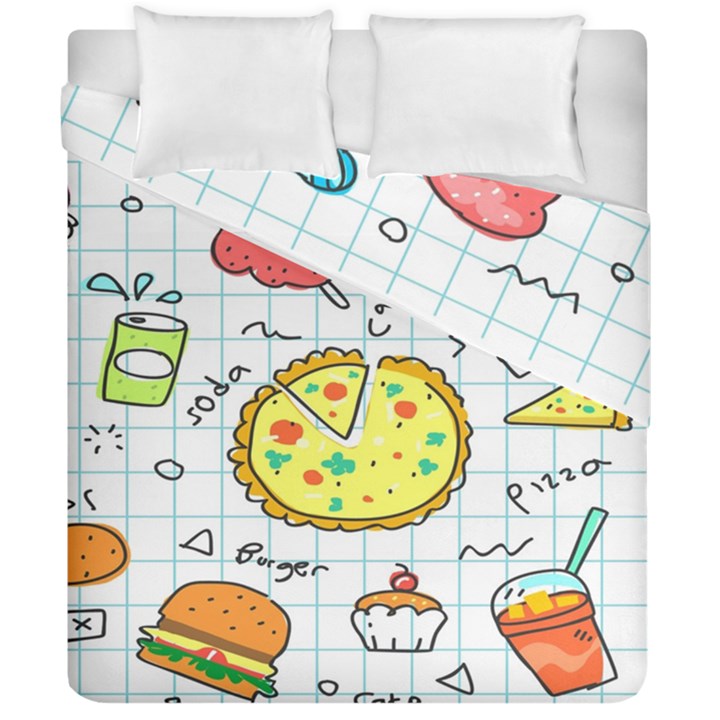 Colorful Doodle Soda Cartoon Set Duvet Cover Double Side (California King Size)