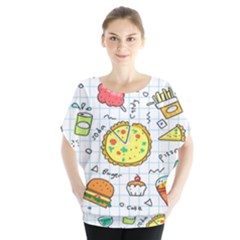 Colorful Doodle Soda Cartoon Set Blouse