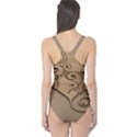 Wood Sculpt Carved Background One Piece Swimsuit View2