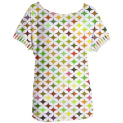 Background Multicolored Star Women s Oversized Tee