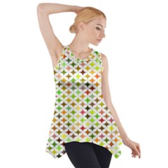 Background Multicolored Star Side Drop Tank Tunic by Sapixe