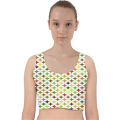 Background Multicolored Star Velvet Racer Back Crop Top