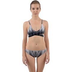 Feather Graphic Design Background Wrap Around Bikini Set by Sapixe