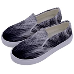 Feather Graphic Design Background Kids  Canvas Slip Ons by Sapixe