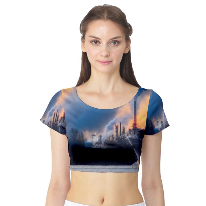 Warming Global Environment Nature Short Sleeve Crop Top