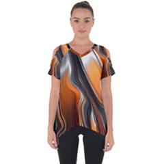 Fractal Structure Mathematics Cut Out Side Drop Tee by Sapixe