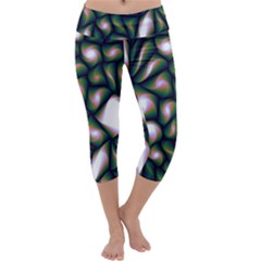 Fuzzy Abstract Art Urban Fragments Capri Yoga Leggings by Sapixe