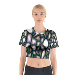 Fuzzy Abstract Art Urban Fragments Cotton Crop Top by Sapixe