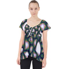 Fuzzy Abstract Art Urban Fragments Lace Front Dolly Top by Sapixe