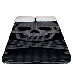 Skull Metal Background Carved Fitted Sheet (king Size) by Sapixe