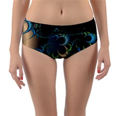 Fractal Art Artwork Digital Art Reversible Mid-waist Bikini Bottoms by Sapixe